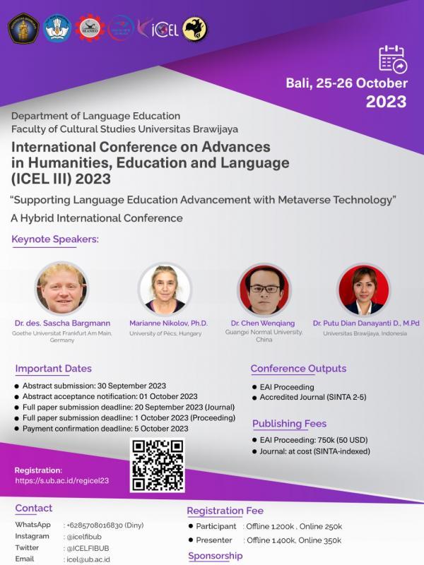 International Conference on Advances in Humanities, Education and Language III 2023